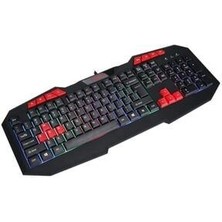 LED Işıklı Oyuncu Klavye Mouse Seti Multimedia Gaming Combo Nefes Modlu