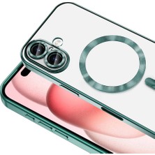 MobaxAksesuar Apple iPhone 16 Plus Kılıf Magsafe Kamera Lensli Korumalı Şeffaf Silikon Kapak