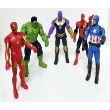 Avangers 5'li Figür Oyuncak Thanos Örümcek Adam Ironman Hulk Kaptan Amerika 12 cm