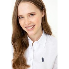 U.S. Polo Assn. Beyaz Kadın Uzunkol Basic Gömlek
