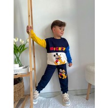 Renkli Mickey ve Pluto Baskılı Eşofman Takımı