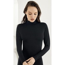 GNS Giyim Uzun Kollu Yarım Balıkçı Yaka Viskon Likralı Badi