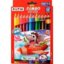 Fatih 12 Renk Jumbo Kuru Boya Karton Kutu (12 Kutu) Çok Renkli Eğlenceli Çizim Seti