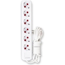 Asbakalit Anahtarsız 6'lı Grup Priz Topraklı Seyyar Uzatma Kablosu 3 Metre