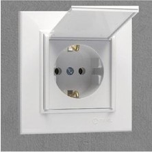 Karea Beyaz Kapaklı Topraklı Priz 57001029