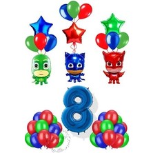 3lü Pijamaskeliler Balon Seti Pjmasks Kedi Çocuk Baykuş Kız Kertenkele Çocuk