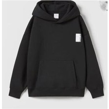 Siyah Kapüşonlu Sweatshirt