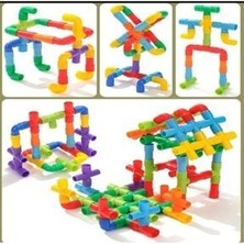 Depomiks Tekerlekli LEGO Boru 72 Parça Tako Yapı Blokları