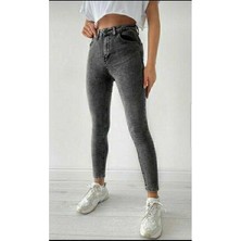 Layla Füme Yüksel Bel Dar Paça Skinny Likralı Kot Pantalon