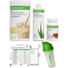 Vanilya Shake Şeftali Aroma Çay Aloe Vera Shaker ve Diyet Listesi Set