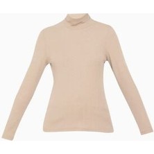 Uzun Kollu Yarım Balıkçı Yaka Viskon Likralı Badi