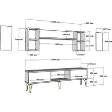 Cantek Breda Şömineli Tv Ünitesi Beyaz Safirmeşe