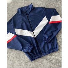 Jaxet Unisex Lacivert Fermuarlı Yağmurluk Rüzgarlık Ceket