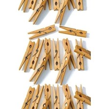 Asya Bazaar Ahşap Çamaşır Mandalı Çamaşır Maşası 48 Adet Ağaç Mandal Tahta Mandal