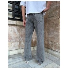 Erkek Loose Fit Baggy Fly Butter Jeans Yan Aka Cepli