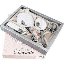 Camomile Beyaz Ayna Tarak Takımı Gelin Çeyizliği Ayna Tarak Seti Model 3