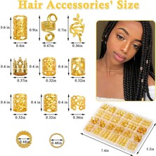 Brave Bull 220 Pieces Gold Hair Accessories For Braids Loc Women Hair Accessories Metal Gold Braid Ring Cuff Clips For Long Hair Lock Accessories Braid Decoration (Yurt Dışından)