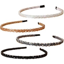 Brave Bull Pack Of Headbands For Women Girls Double Row Beaded Headbands Transparent Black Braided Narrow Headband Hair Accessories (Yurt Dışından)