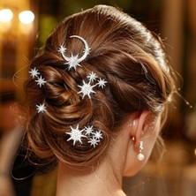 Brave Bull Casdre Star Shape Rhinestone Hair Clip Bridal Hair Accessories Sparkling Crystal Bridal Wedding Hair Accessories For Women And Girls (5 Pack) (Yurt Dışından)