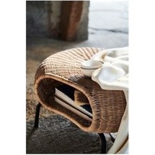 IKEA Gamlehult Tabure/sehpa, Rattan-Antrasit, Depolamalı El Yapımı Sehpa