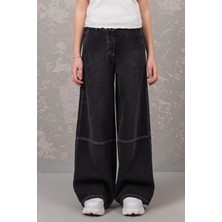 Dmb Boys & Girls Kız Çocuk %100 Pamuk Geniş Paça Jean Beli Ayarlanabilir Rahat Pantolon