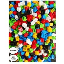 Tiktak Bloklar 150 Parça 6 Renk Eğitici Çıt Çıt Oyuncak Eğitici Tik Tak Yapı Oyuncakları LEGO