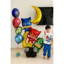 3lü Pijamaskeliler Balon Seti Pjmasks Kedi Çocuk Baykuş Kız Kertenkele Çocuk