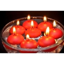 12 Adet Kirmizi Renk Suda Yüzen Mum