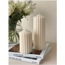 Home Art Plus Pillar Luxury Candle 2 Li Set Vanilya Kokulu Mum