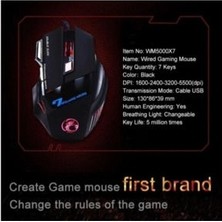 X7 Oyun Faresi Kablolu USB Oyun 7 Düğme Ledli Gaming Mouse