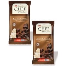 Elvan Chef Premium Mini Kuvertür Sütlü Çikolata 200 gr   2 Adet