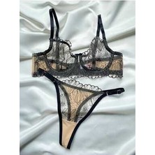 Nude Siyah Balenli Iç Çamaşır Takımı Arona Lingerie