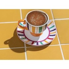 Exotic Strip New Bone China2’li Kahve Fincan Takımı 100 ml Renkli