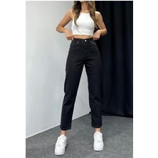 Penelope Just Siyah Orijinal Ultra Yüksek Bel Mom Jean(Tam Kalıptır)