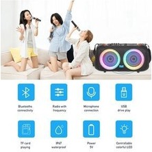 Sightzer LED Işıklı Bluetooth Hoparlör Kablosuz Mikrofonlu Şarjlı Taşınabilir Speaker