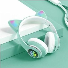 Rainwork Kedi Kulaklık 5.0 Akıllı Rgb LED Detaylı Bluetooth Kablosuz Kulaklık Çocuk Oyuncu