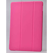 Noktaks - Samsung Galaxy Tab 4 10.1 T530 - Tablet Kılıfı Smart Cover Standlı 1-1 Kılıf - Pembe Koyu