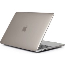 Noktaks - Apple Macbook 13.3' Air 2020 A2337 - Alt ve Üst Koruyucu Msoft Kristal Kapak - Gri