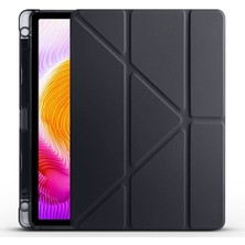 Noktaks - Xiaomi Redmi Pad Se - Tablet Kılıfı Kalem Bölmeli Korumalı Standlı Tri Folding Kılıf - Siyah