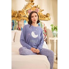 Aydoğan Kadın Asya Termal Good Night Leylak Pijama Takım 0669