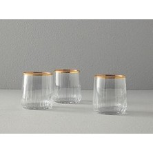 English Home Koza Cam 3'lü Meşrubat Bardağı Gold
