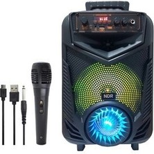 Junglee LED Işıklı Bluetooth Hoparlör Mikrofonlu Kablosuz Şarjlı Taşınabilir Speaker