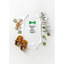 Lotus Baby Kısa Kollu %100 Pamuklu Üzgünüm Baba Aynı Kadına Aşığız Tasarımlı Bebek Body Zıbın