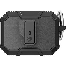 noktaks - Apple Airpods Pro - Kılıf Darbelere Karşı Dayanıklı Koruyucu Silikon Kılıf Airbag 27 - Siyah - T21729