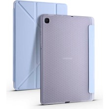 Noktaks - Samsung Galaxy Tab S6 Lite P610 - Tablet Kılıfı Kalem Bölmeli Korumalı Standlı Tri Folding Kılıf - Mavi