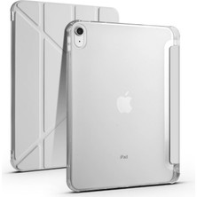 Noktaks - Apple iPad 10.9 2022 (10.nesil) - Tablet Kılıfı Kalem Bölmeli Korumalı Standlı Tri Folding Kılıf - Lacivert