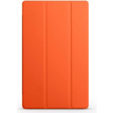 Noktaks - Lenovo M10 TB-X306F Gen.2 - Tablet Kılıfı Smart Cover Standlı 1-1 Kılıf - Turuncu