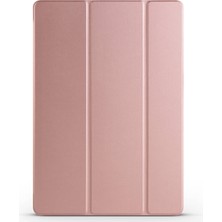 Noktaks - Lenovo Tab P12 - Tablet Kılıfı Smart Cover Standlı 1-1 Kılıf - Rose Gold