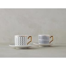 Rabecca Porselen 4 Parça 2 Kişilik Kahve Fincan Takımı 90 ml Siyah