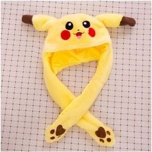 Oyuncak Store Kulakları Hareket Eden LED Işıklı Pokemon Go Pikachu Kulaklı Şapka & Peluş Oyuncak Tiktok Şapka 50CM